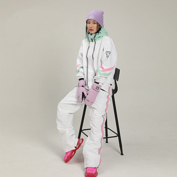 Damen Wintermode Einteiliger Skioverall Schneeanzug