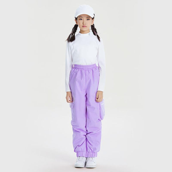 Kinder-Jogginghose aus Funktionskleidung mit hohem Bund, Cargohose und Schneehose