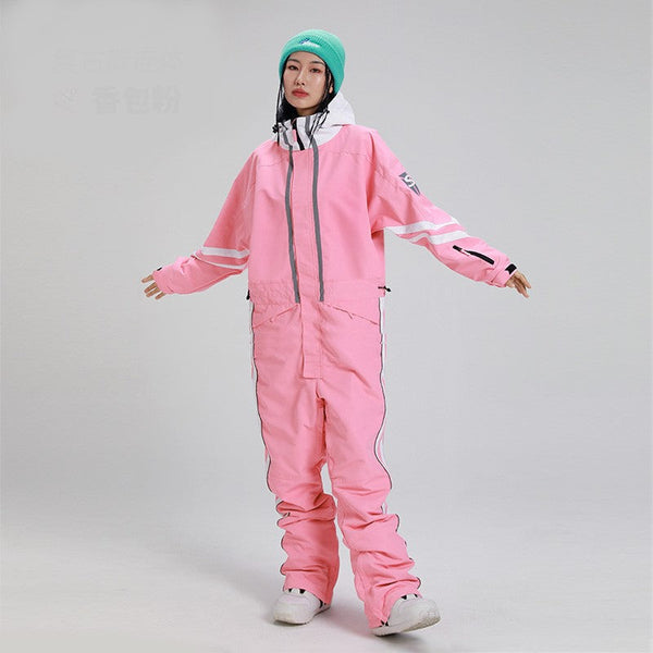 Damen Wintermode Einteiliger Skioverall Schneeanzug