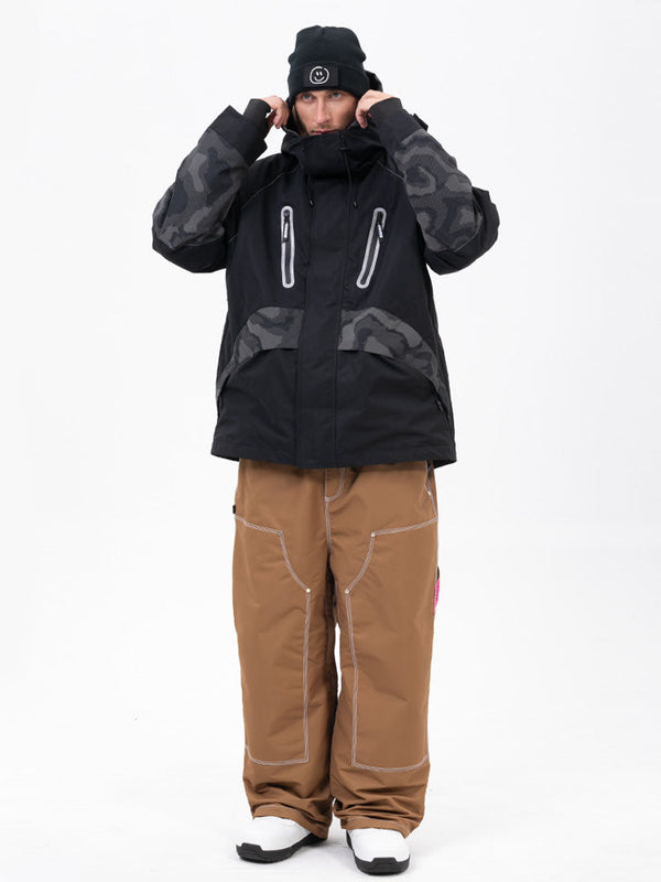 Chillform Herren-Schneeanzug mit reflektierendem Tarnmuster – Glow Trail Jacke mit Freerider Baggy Schneehose