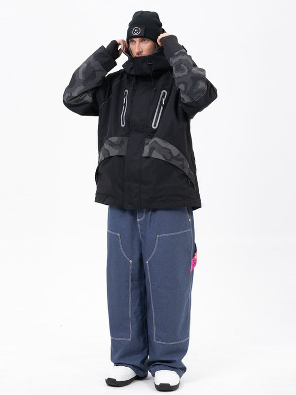 Chillform Herren-Schneeanzug mit reflektierendem Tarnmuster – Glow Trail Jacke mit Freerider Baggy Schneehose