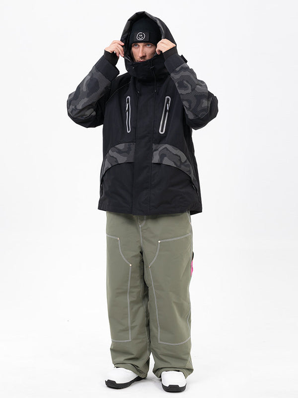 Chillform Herren-Schneeanzug mit reflektierendem Tarnmuster – Glow Trail Jacke mit Freerider Baggy Schneehose
