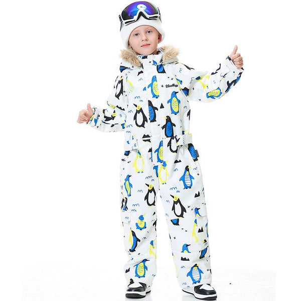Blue Magic wasserdichter, farbenfroher Einteiler-Overall für Kinder, Skianzug, Winteroverall