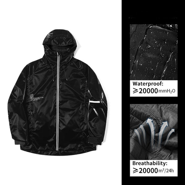 Herren-Skijacke Ld, schwarz lackiert, Graphen, 3-lagig