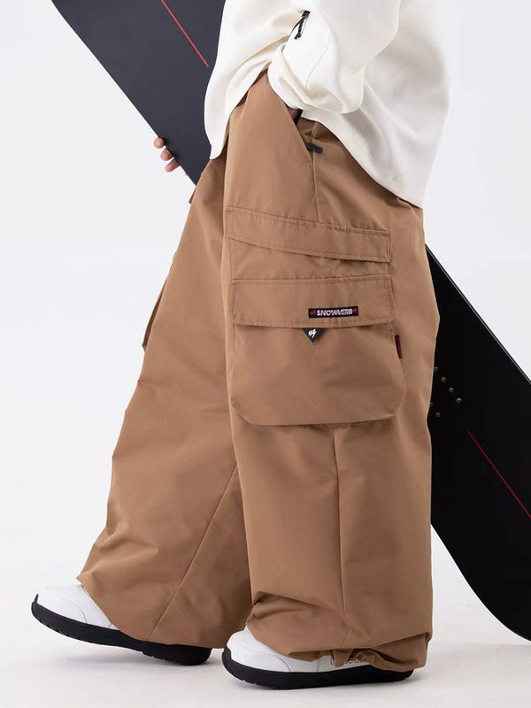 Wild Soul Steeze ParkRider Damen-Cargohose mit mehreren Taschen und Leopardenmuster