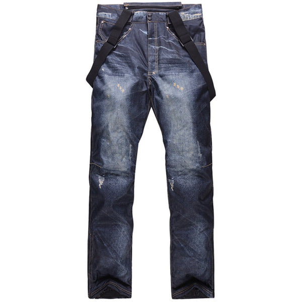 Men's Winter Warm Waterproof Hip Snowboard Denim Pants Jeans - snowshred