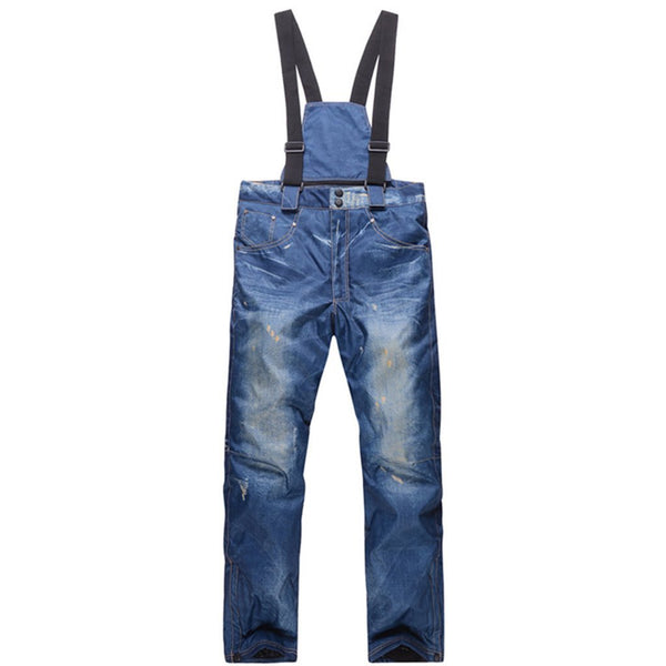 Men's Winter Warm Waterproof Hip Snowboard Denim Pants Jeans - snowshred