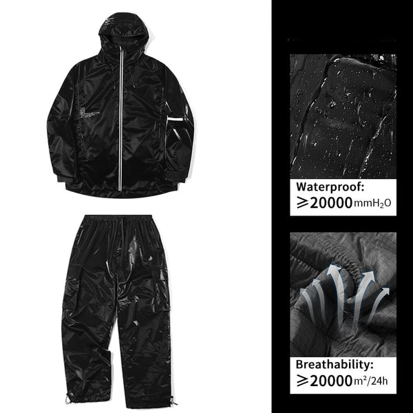 Damen-Skianzug-Sets aus schwarzem Graphen-Material (3 Lagen)