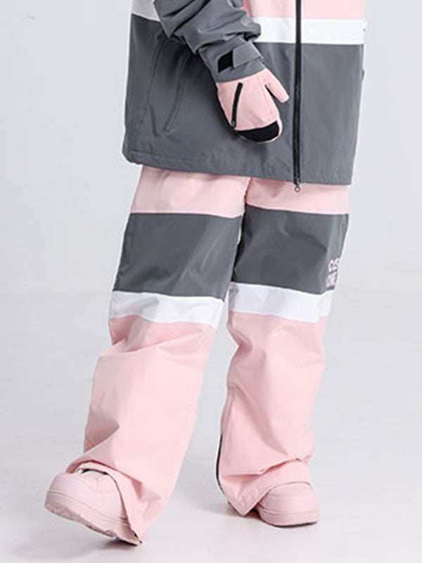 Cosone Winter-Windbreaker-Schneehose für Herren mit Reißverschluss und Farbblock-Design