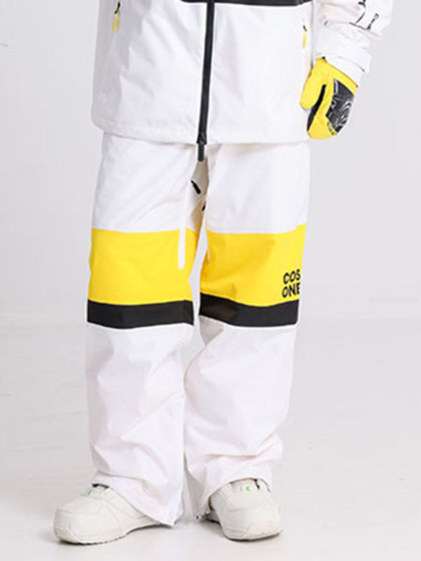 Cosone Winter-Windbreaker-Schneehose für Herren mit Reißverschluss und Farbblock-Design