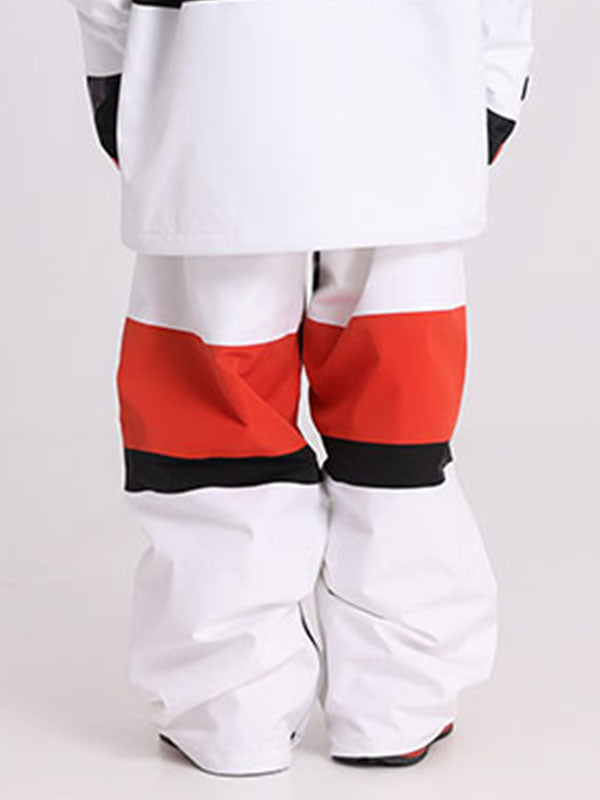 Cosone Winter-Windbreaker-Schneehose für Herren mit Reißverschluss und Farbblock-Design