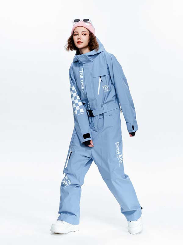 Damen High Experience Checkerboard Sleeve Urban Style Einteiler Snowboardanzug