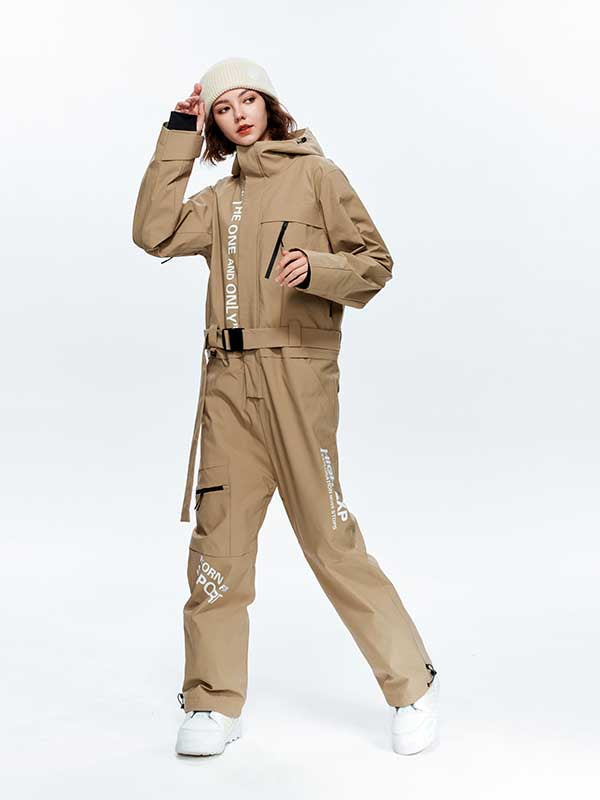 Damen High Experience Checkerboard Sleeve Urban Style Einteiler Snowboardanzug