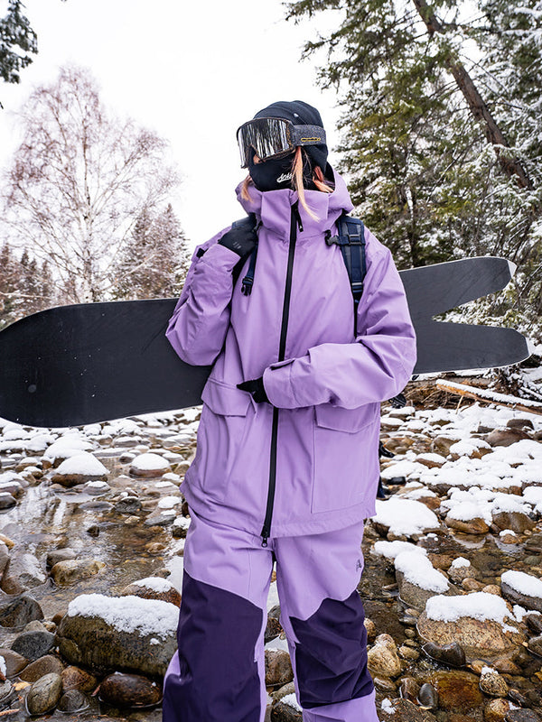 Women's Air Pose Vibrant Purple Snow Winter Snowboard Jacket