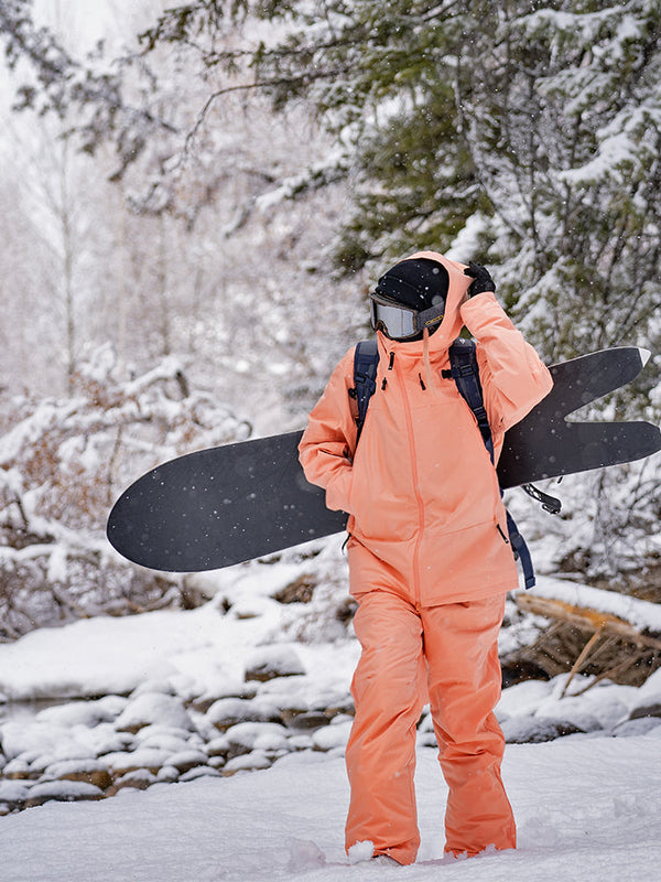 Women's Air Pose Vibrant Orange Snow Winter Snowboard Jacket