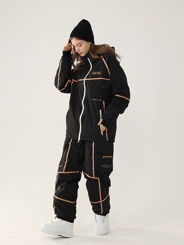 Men's Air Pose Mountain Breaker Stripe Cargo Snow Jacket & Pants