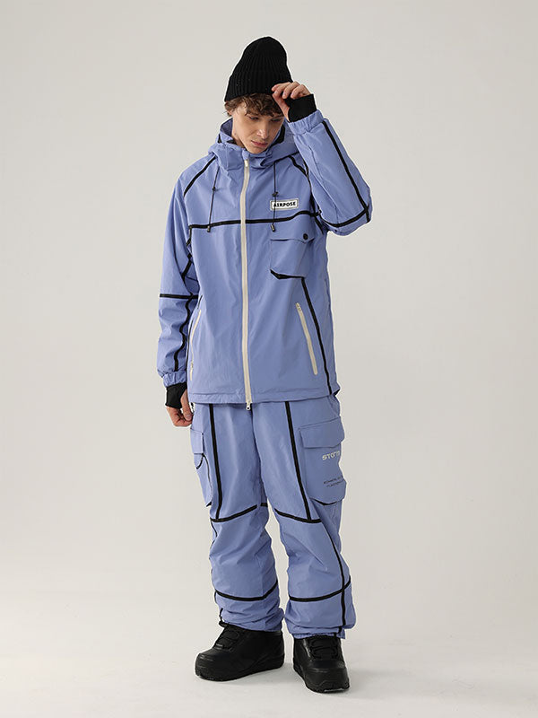 Women's Air Pose Mountain Breaker Stripe Cargo Snow Jacket & Pants