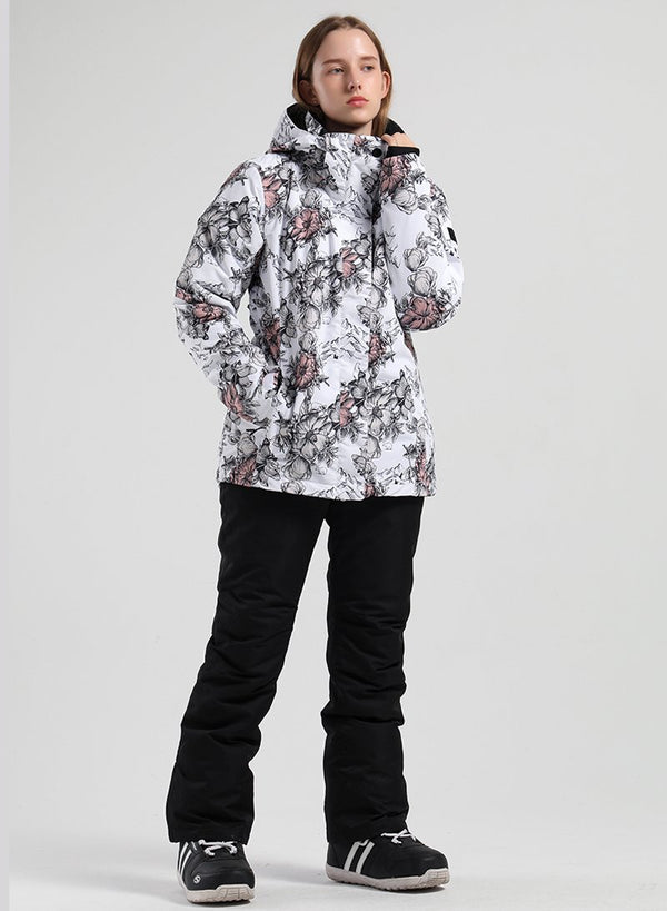 Damen SMN Winter Flowers Snowboard Zweiteiliger Schneeanzug