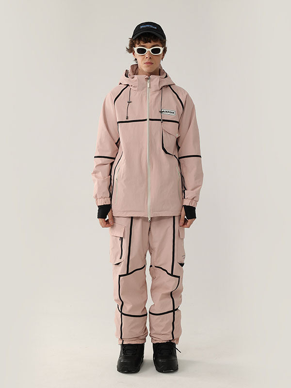 Women's Air Pose Mountain Breaker Stripe Cargo Snow Jacket & Pants