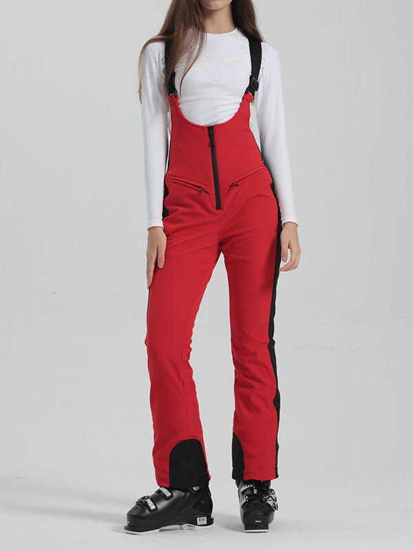 Women's Gsou Snow Elegant Flare Ski Bibs Pants