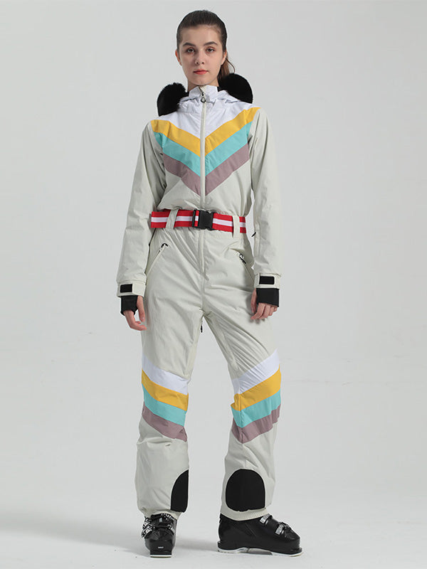Women's Gsou Snow Padded V Stripe Ski Suit