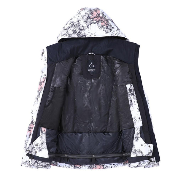 Women's SMN Winter Flowers Beauty Waterproof Winter Snowboard Jacket