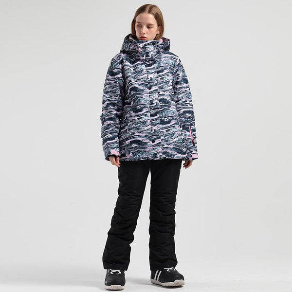 Damen SMN Great Ocean Blue Bunte Wasserdichter Zweiteiliger Schneeanzug