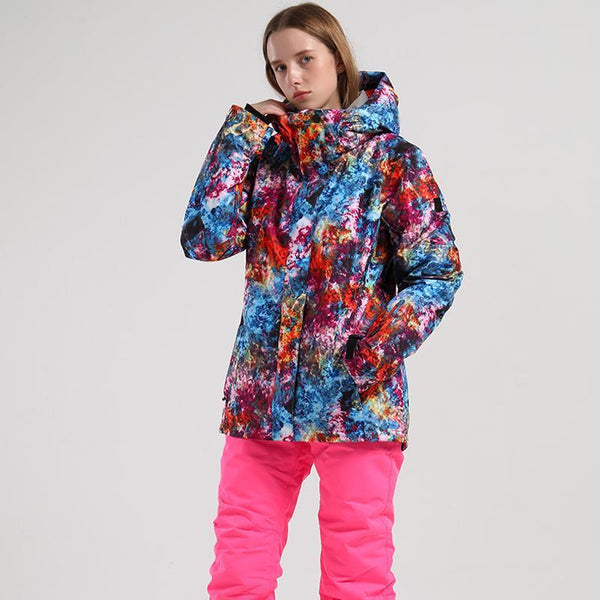 Damen SMN Sky Landscape Wasserdicht Bunte Snowboard Jacke