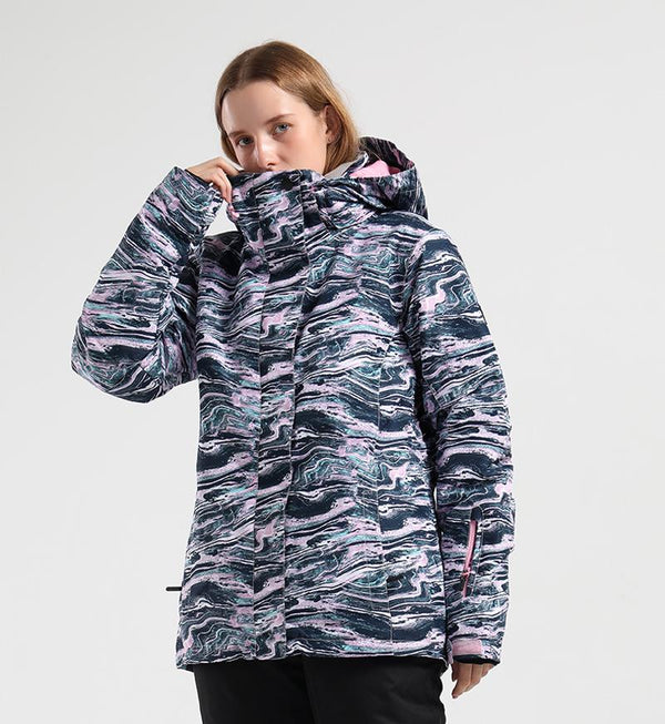 Damen SMN Mountain Fortune Bunte Snowboard Jacke