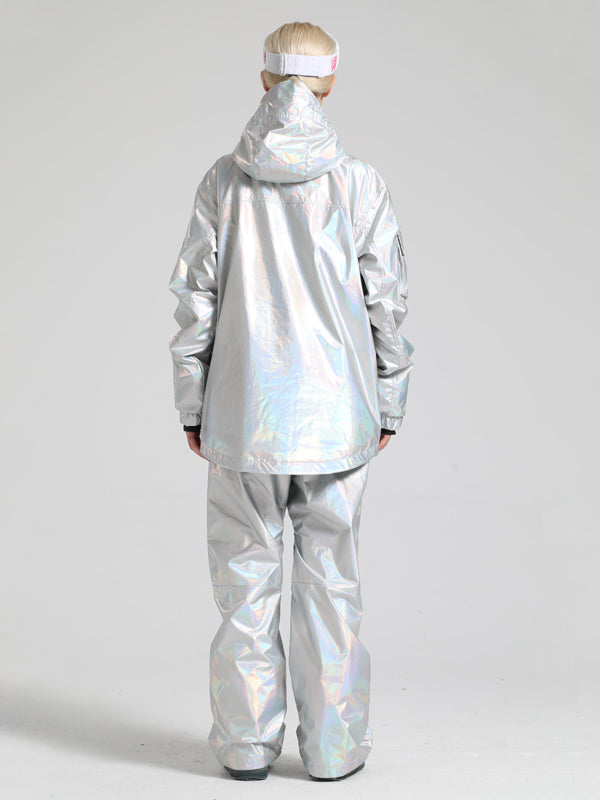 Women's Gsou Snow Neon Holographic Cargo Snowsuit