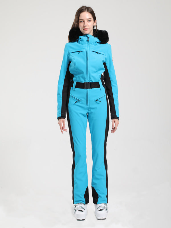 Women's Gsou Snow Classic Faux-Fur Trim Flare Dawn Ski Suit
