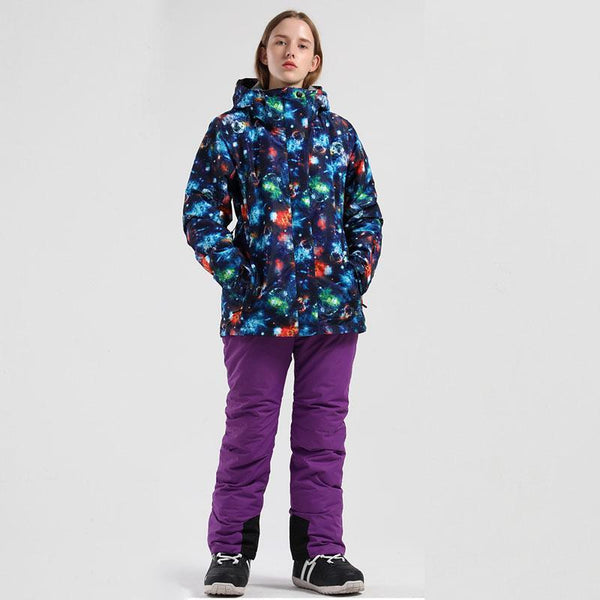 Damen SMN Wasserdichter Vast Sky Winter Bunte Zweiteiliger Schneeanzug