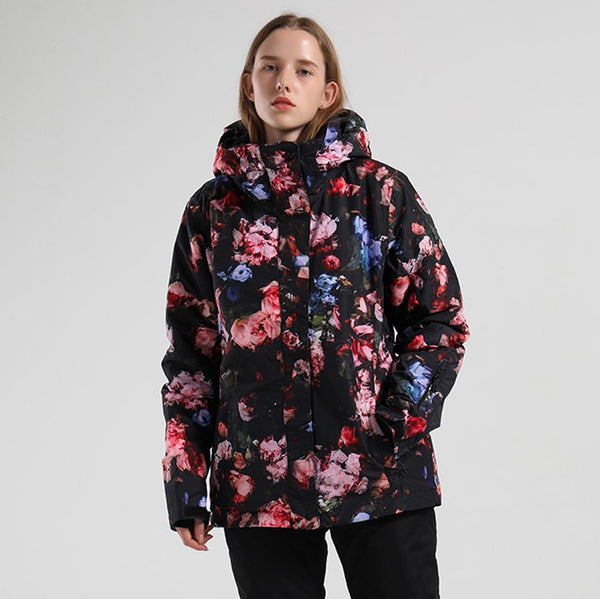 Damen SMN Flower Bloom Bunte Wasserdicht Winter Snowboard Jacke
