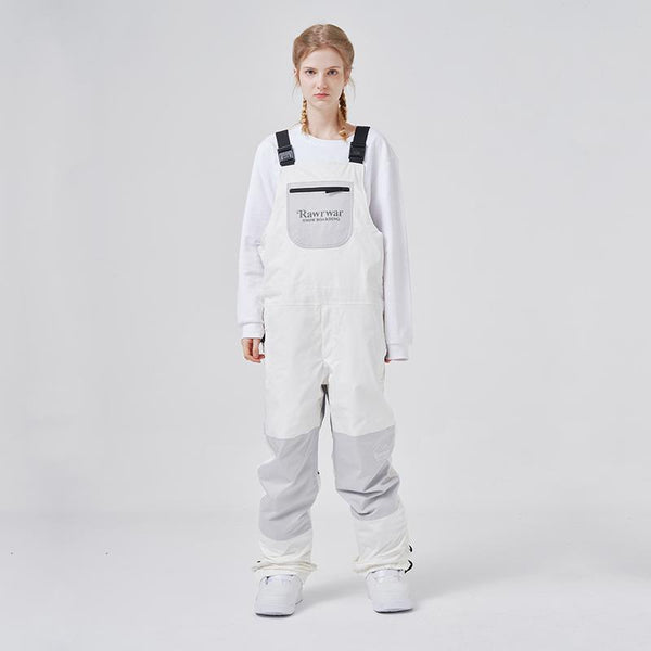 Men's RAWRWAR Mountain Discover Colorblock Snow Bibs Ski Pants