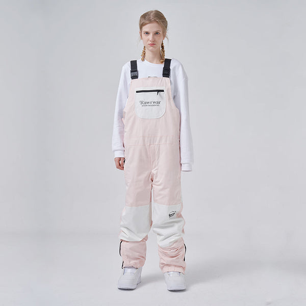 Women's RAWRWAR Mountain Discover Colorblock Snow Bibs Ski Pants