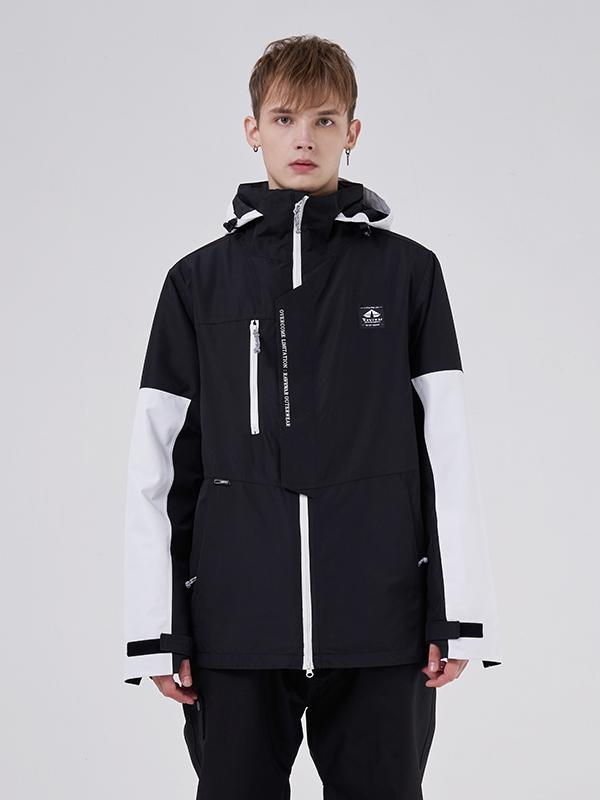 Men's RAWRWAR Powder Space Colorblock Sleeve Winter Parka Snow Jacket