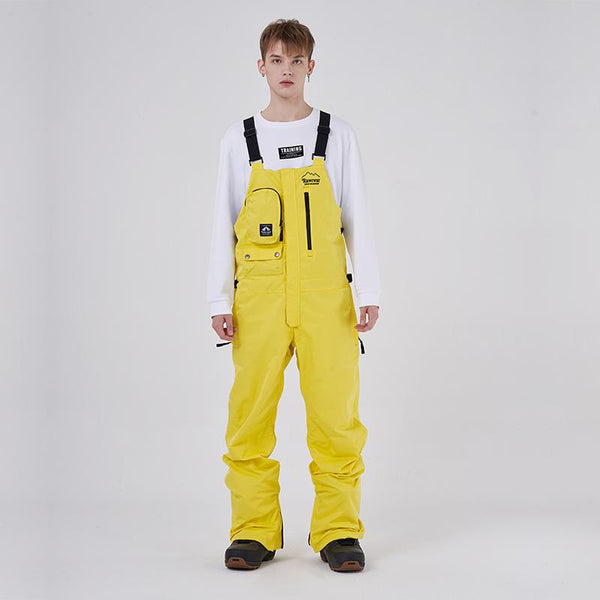 Men's RAWRWAR Ice Storm Pocket Solid Snow Bibs Pants