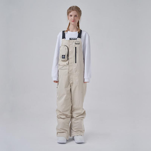 Men's RAWRWAR Ice Storm Pocket Solid Snow Bibs Pants