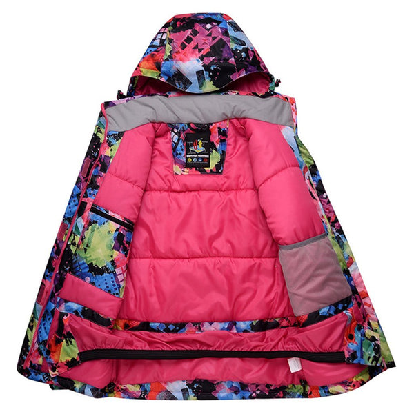 Women's High-Tech Ski Jacket Printed Mountain Waterproof Rain Jacket - snowverb