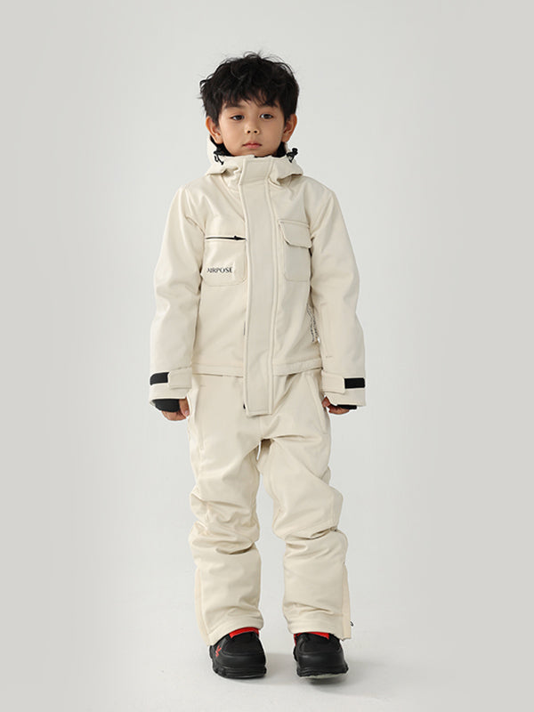 Kinder-Winterkrieger-Block-Einteiler-Schneeanzug mit Luftpose