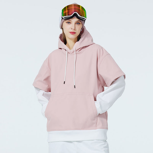 Damen-Fleece-Schneehoodie mit Smiley-Gesicht