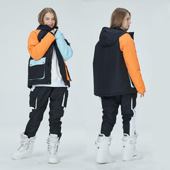 Arctic Queen Damen-Schneeanzüge mit Farbblock-Design in Divided Sky
