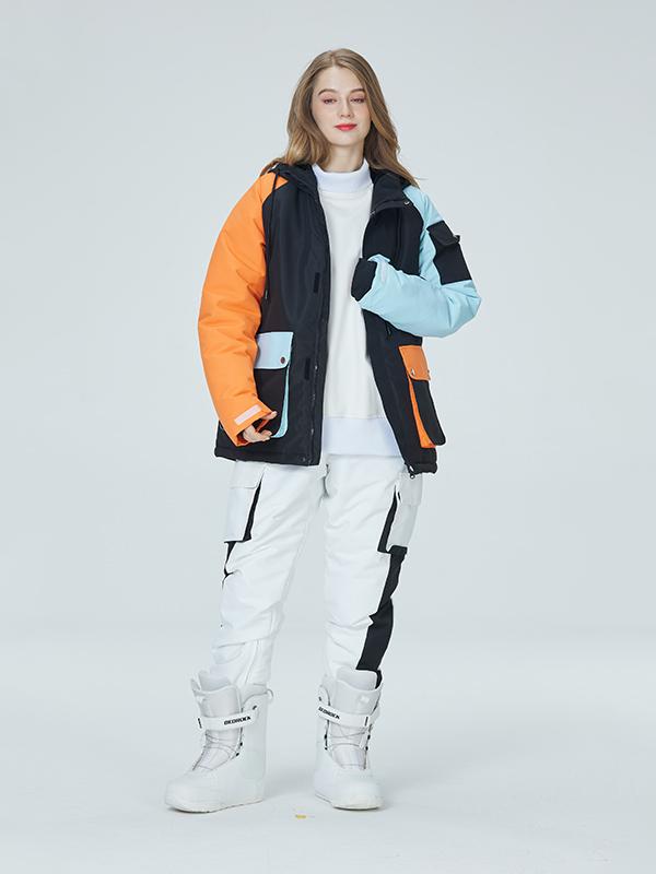 Arctic Queen Damen-Schneeanzüge mit Farbblock-Design in Divided Sky