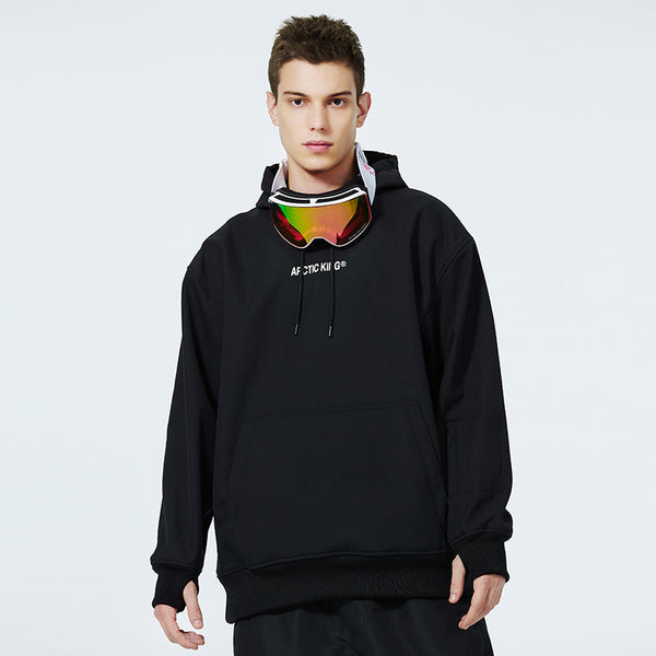 Herren-Fleece-Schneehoodie mit Smiley-Gesicht