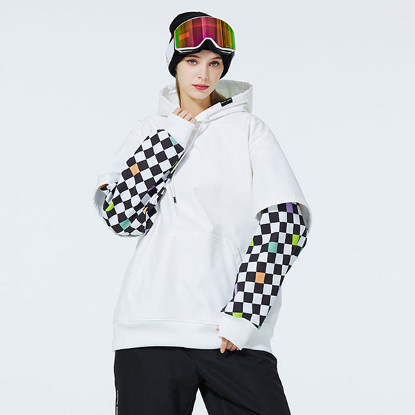 Damen-Fleece-Schneehoodie mit Smiley-Gesicht