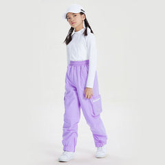 Kinder-Jogginghose aus Funktionskleidung mit hohem Bund, Cargohose und Schneehose