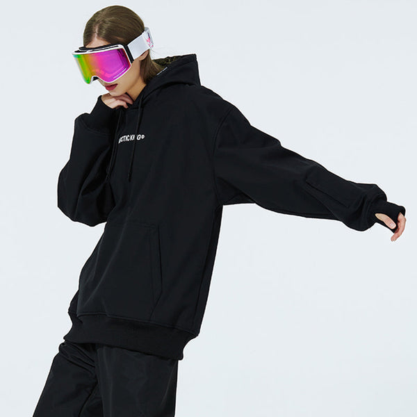 Damen-Fleece-Schneehoodie mit Smiley-Gesicht
