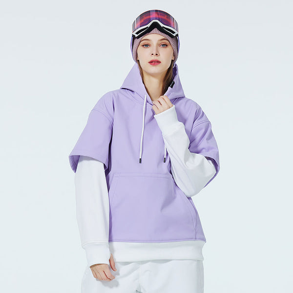 Herren-Fleece-Schneehoodie mit Smiley-Gesicht