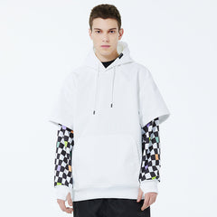 Herren-Fleece-Schneehoodie mit Smiley-Gesicht
