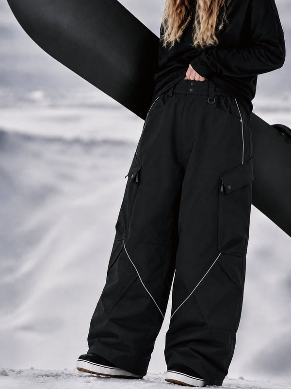 Pantalon de snowboard cargo ample et réfléchissant Camden Punk pour femme – Coupe Freestyle